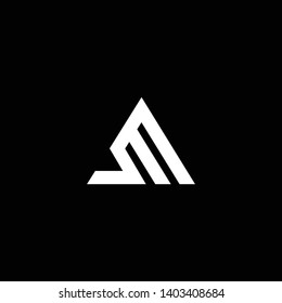 Outstanding professional elegant trendy awesome artistic black and white color SM MS initial based Alphabet icon logo.