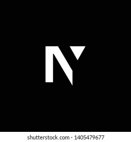 Outstanding professional elegant trendy awesome artistic black and white color NY YN initial based Alphabet icon logo.