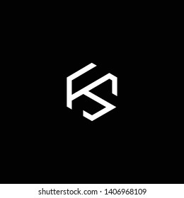 Outstanding professional elegant trendy awesome artistic black and white color FS SF initial based Alphabet icon logo.