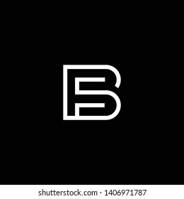 Outstanding professional elegant trendy awesome artistic black and white color FB BF initial based Alphabet icon logo.