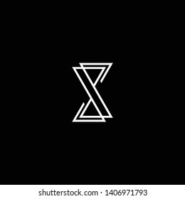 Outstanding professional elegant trendy awesome artistic black and white color S SS initial based Alphabet icon logo.