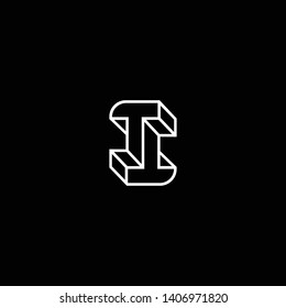 Outstanding professional elegant trendy awesome artistic black and white color IT TI II TT initial based Alphabet icon logo.