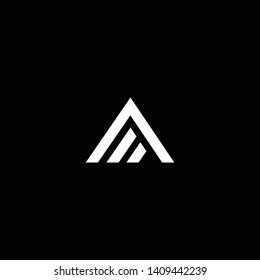 Outstanding professional elegant trendy awesome artistic black and white color AM MA initial based Alphabet icon logo.