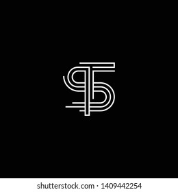 Outstanding professional elegant trendy awesome artistic black and white color ST TS initial based Alphabet icon logo.