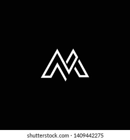 Outstanding professional elegant trendy awesome artistic black and white color M MM MN NM initial based Alphabet icon logo.