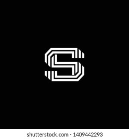 Outstanding professional elegant trendy awesome artistic black and white color S SS SSS initial based Alphabet icon logo.