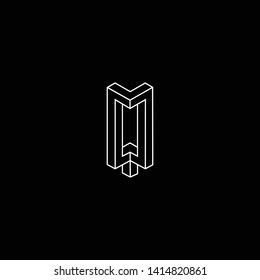 Outstanding professional elegant trendy awesome artistic black and white color Q QQ QM MQ initial based Alphabet icon logo.