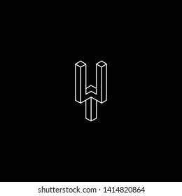 Outstanding professional elegant trendy awesome artistic black and white color Y YY YU UY initial based Alphabet icon logo.