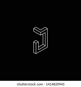 Outstanding professional elegant trendy awesome artistic black and white color J JJ MJ JM initial based Alphabet icon logo.
