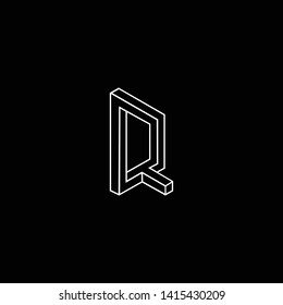 Outstanding professional elegant trendy awesome artistic black and white color Q QQ QR RQ initial based Alphabet icon logo.