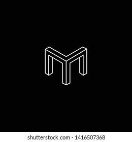 Outstanding professional elegant trendy awesome artistic black and white color M MM MY YM MT TM initial based Alphabet icon logo.