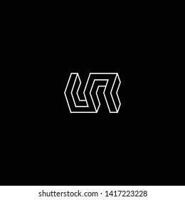 Outstanding professional elegant trendy awesome artistic black and white color UN NU initial based Alphabet icon logo.