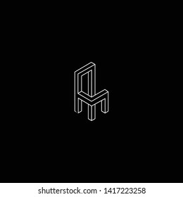 Outstanding professional elegant trendy awesome artistic black and white color AM MA initial based Alphabet icon logo.