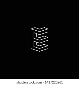 Outstanding professional elegant trendy awesome artistic black and white color E EE EM ME initial based Alphabet icon logo.