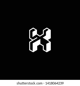 Outstanding professional elegant trendy awesome artistic black and white color X XX initial based Alphabet icon logo.