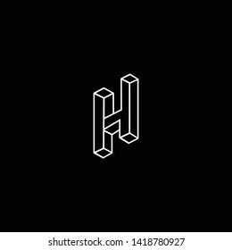 Outstanding professional elegant trendy awesome artistic black and white color H HH initial based Alphabet icon logo.