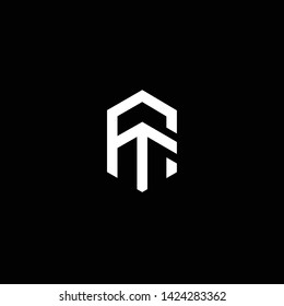 Outstanding professional elegant trendy awesome artistic black and white color AM MA AT TA initial based Alphabet icon logo.