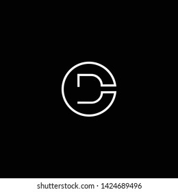 Outstanding professional elegant trendy awesome artistic black and white color CD DC initial based Alphabet icon logo.