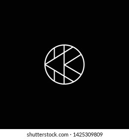 Outstanding professional elegant trendy awesome artistic black and white color K KK OK KO initial based Alphabet icon logo.