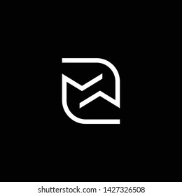 Outstanding professional elegant trendy awesome artistic black and white color ZM MZ ZW WZ initial based Alphabet icon logo.