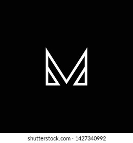 Outstanding professional elegant trendy awesome artistic black and white color M MM MV VM initial based Alphabet icon logo.