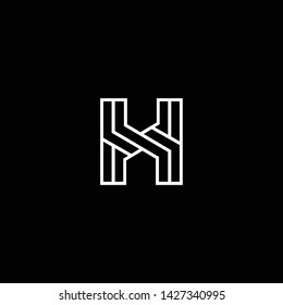 Outstanding professional elegant trendy awesome artistic black and white color H HH HX XH initial based Alphabet icon logo.