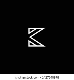 Outstanding professional elegant trendy awesome artistic black and white color K KK CK KC initial based Alphabet icon logo.