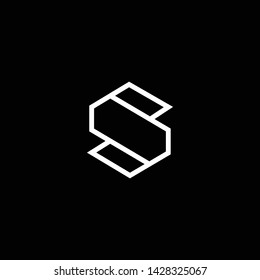 Outstanding professional elegant trendy awesome artistic black and white color S SO OS initial based Alphabet icon logo.