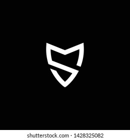 Outstanding professional elegant trendy awesome artistic black and white color SM MS initial based Alphabet icon logo.