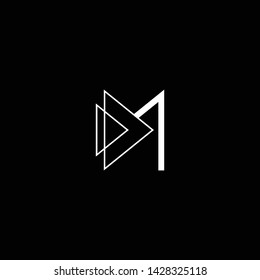 Outstanding professional elegant trendy awesome artistic black and white color MD DM initial based Alphabet icon logo.