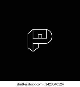Outstanding professional elegant trendy awesome artistic black and white color RP PR initial based Alphabet icon logo.