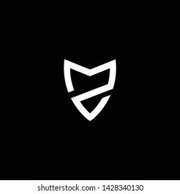 Outstanding professional elegant trendy awesome artistic black and white color ZM MZ initial based Alphabet icon logo.