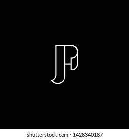 Outstanding professional elegant trendy awesome artistic black and white color JP PJ initial based Alphabet icon logo.