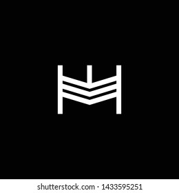Outstanding professional elegant trendy awesome artistic black and white color ME EM MW WM initial based Alphabet icon logo.