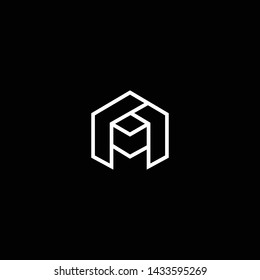 Outstanding professional elegant trendy awesome artistic black and white color AM MA AP PA initial based Alphabet icon logo.