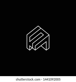 Outstanding professional elegant trendy awesome artistic black and white color FF AF FA initial based Alphabet icon logo.