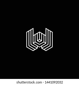 Outstanding professional elegant trendy awesome artistic black and white color W WW WWW initial based Alphabet icon logo.