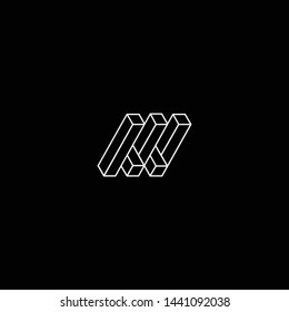 Outstanding professional elegant trendy awesome artistic black and white color W WW initial based Alphabet icon logo.