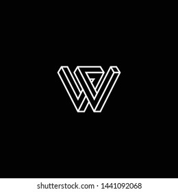 Outstanding professional elegant trendy awesome artistic black and white color W WW V VV VW WV initial based Alphabet icon logo.
