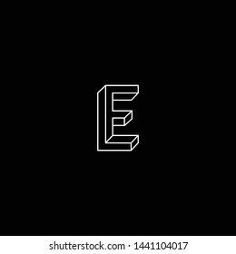 Outstanding professional elegant trendy awesome artistic black and white color E EE EF FE initial based Alphabet icon logo.