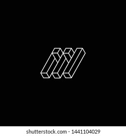 Outstanding professional elegant trendy awesome artistic black and white color M MM initial based Alphabet icon logo.