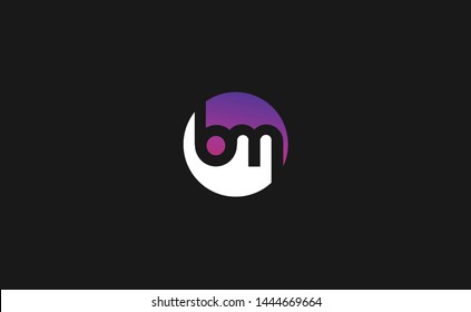 Outstanding professional elegant trendy awesome artistic colorful bm initial based Alphabet icon logo