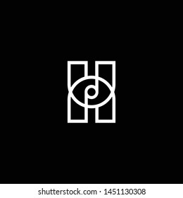 Outstanding professional elegant trendy awesome artistic black and white color H HH HU UH HN NH UN NU initial based Alphabet icon logo.