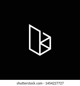 Outstanding professional elegant trendy awesome artistic black and white color B BK KB initial based Alphabet icon logo.
