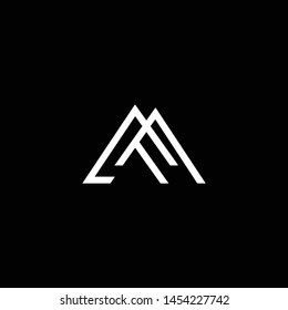 Outstanding professional elegant trendy awesome artistic black and white color M MF FM initial based Alphabet icon logo.