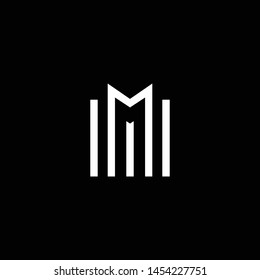 Outstanding professional elegant trendy awesome artistic black and white color M MM initial based Alphabet icon logo.