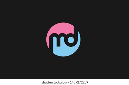 Outstanding professional elegant trendy awesome artistic pink and blue color md initial based Alphabet icon logo