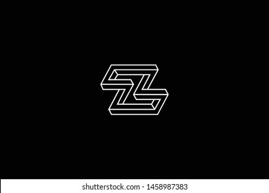 Outstanding professional elegant trendy awesome artistic black and white color Z ZZ initial based Alphabet icon logo.