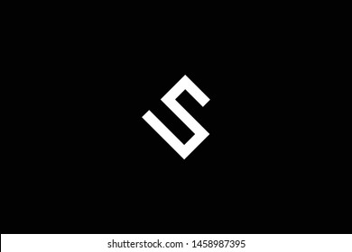 Outstanding professional elegant trendy awesome artistic black and white color S SU US initial based Alphabet icon logo.