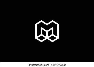 Outstanding professional elegant trendy awesome artistic black and white color M initial based Alphabet icon logo.